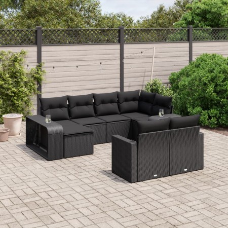 Set de sofás de jardín 10 pzas cojines ratán sintético negro de , Conjuntos de jardín - Ref: Foro24-3228895, Precio: 554,91 €...
