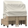 Sofá de jardín 2 plazas con capota y taburetes ratán PE beige de , Sofás de exterior - Ref: Foro24-365784, Precio: 285,96 €, ...
