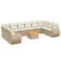 Set de sofás de jardín 11pzas con cojines ratán sintético beige de , Conjuntos de jardín - Ref: Foro24-3257507, Precio: 763,0...