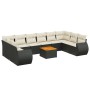 Set de sofás de jardín 11 pzas y cojines ratán sintético negro de , Conjuntos de jardín - Ref: Foro24-3257505, Precio: 693,85...