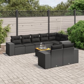 Set de sofás de jardín 8 piezas y cojines ratán sintético negro de , Conjuntos de jardín - Ref: Foro24-3257861, Precio: 634,6...