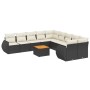 Set de sofás de jardín 11 pzas y cojines ratán sintético negro de , Conjuntos de jardín - Ref: Foro24-3257526, Precio: 693,85...