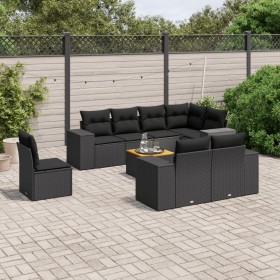 Set de sofás de jardín 8 piezas y cojines ratán sintético negro de , Conjuntos de jardín - Ref: Foro24-3257868, Precio: 634,6...