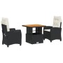Set comedor de jardín 3 pzas con cojines ratán sintético negro de , Conjuntos de jardín - Ref: Foro24-3277373, Precio: 316,25...