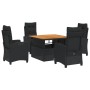 Set de muebles jardín 5 pzas con cojines ratán sintético negro de , Conjuntos de jardín - Ref: Foro24-3277390, Precio: 675,77...