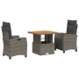Set comedor de jardín 3 piezas con cojines ratán sintético gris de , Conjuntos de jardín - Ref: Foro24-3277399, Precio: 370,3...