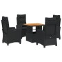 Set de muebles jardín 5 pzas con cojines ratán sintético negro de , Conjuntos de jardín - Ref: Foro24-3277386, Precio: 597,06...