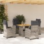 Set comedor de jardín 5 piezas con cojines ratán sintético gris de , Conjuntos de jardín - Ref: Foro24-3277400, Precio: 624,0...