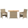 Sillas y mesita de jardín 3 piezas ratán sintético cojín beige de , Conjuntos de jardín - Ref: Foro24-365126, Precio: 196,70 ...