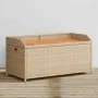Banco con almacenaje acacia ratán PE beige mezcla 100x50x52 cm de , Bancos de jardín - Ref: Foro24-365951, Precio: 153,08 €, ...