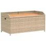 Banco con almacenaje acacia ratán PE beige mezcla 100x50x52 cm de , Bancos de jardín - Ref: Foro24-365951, Precio: 153,08 €, ...
