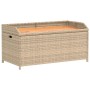 Banco con almacenaje acacia ratán PE beige mezcla 100x50x52 cm de , Bancos de jardín - Ref: Foro24-365951, Precio: 132,30 €, ...