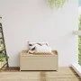 Banco con almacenaje acacia ratán PE beige mezcla 100x50x52 cm de , Bancos de jardín - Ref: Foro24-365951, Precio: 153,08 €, ...