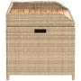 Banco con almacenaje acacia ratán PE beige mezcla 100x50x52 cm de , Bancos de jardín - Ref: Foro24-365951, Precio: 153,08 €, ...