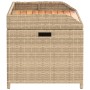 Banco con almacenaje acacia ratán PE beige mezcla 100x50x52 cm de , Bancos de jardín - Ref: Foro24-365951, Precio: 132,30 €, ...
