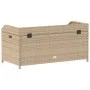Banco con almacenaje acacia ratán PE beige mezcla 100x50x52 cm de , Bancos de jardín - Ref: Foro24-365951, Precio: 153,08 €, ...