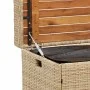 Banco con almacenaje acacia ratán PE beige mezcla 100x50x52 cm de , Bancos de jardín - Ref: Foro24-365951, Precio: 153,08 €, ...