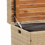 Banco con almacenaje acacia ratán PE beige mezcla 100x50x52 cm de , Bancos de jardín - Ref: Foro24-365951, Precio: 132,30 €, ...