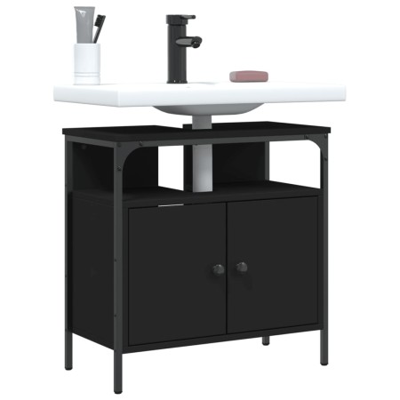 Armario para lavabo de baño madera ingeniería negro 60x30x60 cm de , Tocadores - Ref: Foro24-842436, Precio: 55,68 €, Descuen...