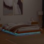 Estructura de cama LED madera maciza pino marrón cera 150x200cm de , Camas y somieres - Ref: Foro24-844415, Precio: 142,28 €,...