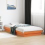 Estructura de cama LED madera maciza pino marrón cera 90x190 cm de , Camas y somieres - Ref: Foro24-844420, Precio: 105,61 €,...