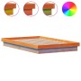 Estructura de cama LED madera maciza pino marrón cera 135x190cm de , Camas y somieres - Ref: Foro24-844422, Precio: 133,67 €,...
