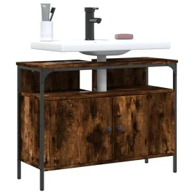 Armario lavabo baño madera ingeniería roble ahumado 80x30x60 cm de , Tocadores - Ref: Foro24-842443, Precio: 54,39 €, Descuen...