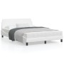 Estructura de cama cabecero cuero sintético blanco 140x190 cm de , Camas y somieres - Ref: Foro24-373179, Precio: 184,46 €, D...