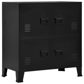 Baúl de almacenaje industrial acero negro 75x40x80 cm de vidaXL, Baúles de almacenamiento - Ref: Foro24-145358, Precio: 149,8...