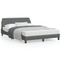 Estructura de cama con cabecero de tela gris oscuro 140x190 cm de , Camas y somieres - Ref: Foro24-373166, Precio: 173,74 €, ...