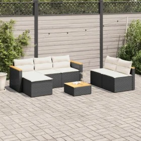 Set sofás jardín y cojines 5 pzas ratán sintético acacia negro de , Conjuntos de jardín - Ref: Foro24-3213537, Precio: 445,39...
