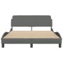 Estructura de cama con cabecero de tela gris oscuro 140x190 cm de , Camas y somieres - Ref: Foro24-373166, Precio: 173,74 €, ...