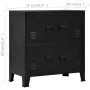 Baúl de almacenaje industrial acero negro 75x40x80 cm de vidaXL, Baúles de almacenamiento - Ref: Foro24-145358, Precio: 149,8...