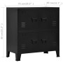 Baúl de almacenaje industrial acero negro 75x40x80 cm de vidaXL, Baúles de almacenamiento - Ref: Foro24-145358, Precio: 129,2...