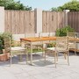 Set comedor de jardín 5 pzas con cojines ratán sintético beige de , Conjuntos de jardín - Ref: Foro24-3213580, Precio: 350,09...