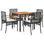 Set de muebles jardín 5 pzas con cojines ratán sintético negro de , Conjuntos de jardín - Ref: Foro24-3213561, Precio: 290,79...