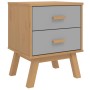 Mesita de noche OLDEN madera maciza de pino gris y marrón de , Mesitas de noche - Ref: Foro24-358583, Precio: 69,32 €, Descue...
