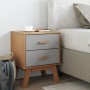 Mesita de noche OLDEN madera maciza de pino gris y marrón de , Mesitas de noche - Ref: Foro24-358583, Precio: 69,32 €, Descue...
