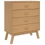 OLDEN bedside table solid brown pine wood by , Drawers - Ref: Foro24-358588, Price: 139,05 €, Discount: %
