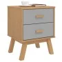 Mesita de noche OLDEN madera maciza de pino gris y marrón de , Mesitas de noche - Ref: Foro24-358583, Precio: 73,16 €, Descue...
