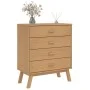 OLDEN bedside table solid brown pine wood by , Drawers - Ref: Foro24-358588, Price: 139,05 €, Discount: %