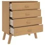 OLDEN bedside table solid brown pine wood by , Drawers - Ref: Foro24-358588, Price: 139,05 €, Discount: %