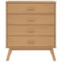 Mesita de noche OLDEN madera maciza de pino marrón de , Cajoneras - Ref: Foro24-358588, Precio: 138,94 €, Descuento: %