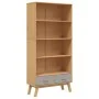 Estantería de 4 niveles OLDEN madera maciza pino marrón y gris de , Librerías y estanterías - Ref: Foro24-358613, Precio: 214...