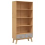 Estantería de 4 niveles OLDEN madera maciza pino marrón y gris de , Librerías y estanterías - Ref: Foro24-358613, Precio: 217...