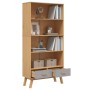 Estantería de 4 niveles OLDEN madera maciza pino marrón y gris de , Librerías y estanterías - Ref: Foro24-358613, Precio: 217...