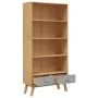 Estantería de 4 niveles OLDEN madera maciza pino marrón y gris de , Librerías y estanterías - Ref: Foro24-358613, Precio: 214...