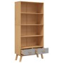 Estantería de 4 niveles OLDEN madera maciza pino marrón y gris de , Librerías y estanterías - Ref: Foro24-358613, Precio: 217...