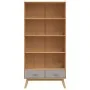 Estantería de 4 niveles OLDEN madera maciza pino marrón y gris de , Librerías y estanterías - Ref: Foro24-358613, Precio: 214...