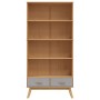 Estantería de 4 niveles OLDEN madera maciza pino marrón y gris de , Librerías y estanterías - Ref: Foro24-358613, Precio: 217...